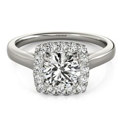 1.37 ctw Certified VS/SI Diamond Halo Ring 18k White Gold - REF-295H3R