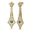 Image 2 : 3.4 ctw Intense Blue Diamond Earrings 18K Yellow Gold - REF-303F8M