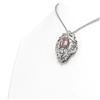 Image 2 : 6.38 ctw Morganite & Diamond Necklace 18K White Gold - REF-425H5R