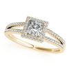 Image 1 : 1.1 ctw Certified VS/SI Princess Diamond Halo Ring 18k Yellow Gold - REF-150H3R