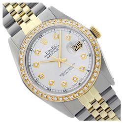 Rolex Ladies Two Tone 14K Gold/SS, Diamond Dial & Diamond Bezel, Sapphire Crystal - REF-434X6Y