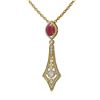 Image 3 : 5.1 ctw Ruby & Diamond Necklace 18K Yellow Gold - REF-340M2G