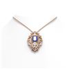 Image 1 : 7.41 ctw Sapphire & Diamond Necklace 18K Rose Gold - REF-280A2N