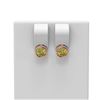 Image 1 : 2 ctw Fancy Yellow Diamond Earrings 18K Rose Gold - REF-498W2H