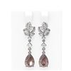Image 1 : 7.82 ctw Morganite & Diamond Earrings 18K White Gold - REF-525Y5X