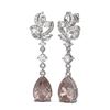 Image 2 : 7.82 ctw Morganite & Diamond Earrings 18K White Gold - REF-525Y5X