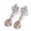 Image 3 : 7.82 ctw Morganite & Diamond Earrings 18K White Gold - REF-525Y5X