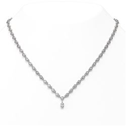 11.5 ctw Oval Cut Diamond Designer Necklace 18K White Gold - REF-870K2Y