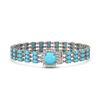 Image 1 : 22.19 ctw Turquoise & Diamond Bracelet 14K White Gold - REF-281M8G