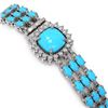 Image 2 : 22.19 ctw Turquoise & Diamond Bracelet 14K White Gold - REF-281M8G