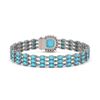 Image 3 : 22.19 ctw Turquoise & Diamond Bracelet 14K White Gold - REF-281M8G