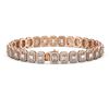Image 2 : 13.56 ctw Emerald Cut Diamond Micro Pave Bracelet 18K Rose Gold - REF-1593Y8X
