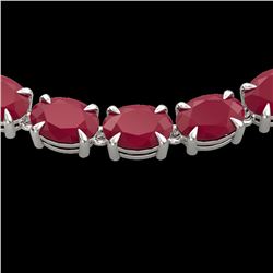 68 ctw Ruby Eternity Designer Necklace 14k White Gold - REF-327Y3X