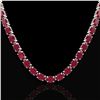 Image 2 : 68 ctw Ruby Eternity Designer Necklace 14k White Gold - REF-327Y3X