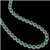 Image 2 : 34.11 ctw Emerald & Diamond Micro Pave Halo Necklace 10k White Gold - REF-709K3Y