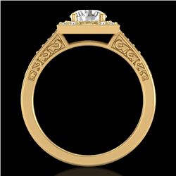 1.1 ctw VS/SI Diamond Art Deco Ring 18k Yellow Gold - REF-227M3G