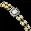 Image 2 : 13.48 ctw Opal & Diamond Bracelet 14K Yellow Gold - REF-236M4G