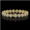 Image 2 : 13.06 ctw Cushion Cut Diamond Micro Pave Bracelet 18K Yellow Gold - REF-1690H2R