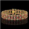 Image 1 : 23.12 ctw Tourmaline & Diamond Bracelet 10K Yellow Gold - REF-354K5Y