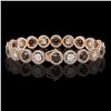 Image 2 : 13.96 ctw Black & Diamond Micro Pave Bracelet 18K Rose Gold - REF-1071N3F