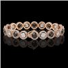 Image 2 : 13.96 ctw Black & Diamond Micro Pave Bracelet 18K Rose Gold - REF-1071N3F