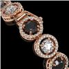 Image 3 : 13.96 ctw Black & Diamond Micro Pave Bracelet 18K Rose Gold - REF-1071N3F