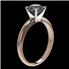 Image 3 : 1.55 ctw Certified Intense Blue Diamond Engagment Ring 10k Rose Gold - REF-147M3G