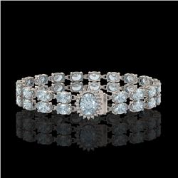 14.44 ctw Aquamarine & Diamond Bracelet 14K White Gold - REF-263G6W