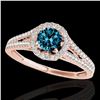 Image 1 : 1.3 ctw SI Certified Fancy Blue Diamond Solitaire Halo Ring 10k Rose Gold - REF-122Y2X