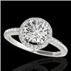 Image 1 : 1.4 ctw Certified Diamond Solitaire Halo Ring 10k White Gold - REF-190W9H
