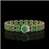 Image 1 : 12.35 ctw Jade & Diamond Bracelet 14K Rose Gold - REF-209N3F