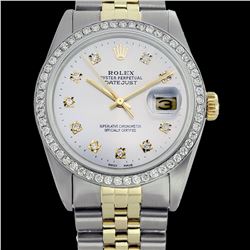 Rolex Men's Two Tone 14K Gold/SS, QuickSet, Diamond Dial & Diamond Bezel