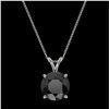 Image 3 : 2.50 ctw Fancy Black Diamond Solitaire Necklace 10k White Gold - REF-60H3R
