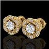 Image 1 : 1.51 ctw VS/SI Diamond Solitaire Art Deco Stud Earrings 18k Yellow Gold - REF-263Y6X