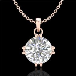 1 ctw VS/SI Diamond Solitaire Art Deco Stud Necklace 18k Rose Gold - REF-294F2M