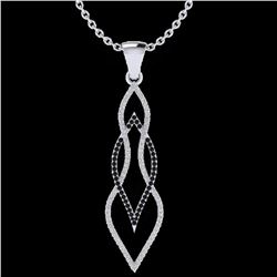 0.80 ctw Micro Pave Black & VS/SI Diamond Necklace 14k White Gold - REF-78X2A