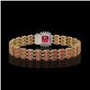 Image 3 : 28.56 ctw Tourmaline & Diamond Bracelet 14K Yellow Gold - REF-414K2Y