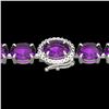 Image 1 : 29 ctw Amethyst & VS/SI Diamond Micro Pave Bracelet 14k White Gold - REF-117G3W