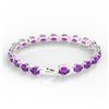 Image 3 : 29 ctw Amethyst & VS/SI Diamond Micro Pave Bracelet 14k White Gold - REF-117G3W
