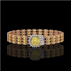 25.15 ctw Citrine & Diamond Bracelet 14K Rose Gold - REF-281F8M