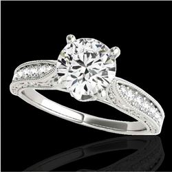 1.5 ctw Certified Diamond Solitaire Antique Ring 10k White Gold - REF-259Y3X