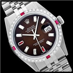 Rolex Ladies Stainless Steel, Diam/Ruby Dial & Diam/Ruby Bezel, Sapphire Crystal