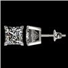 Image 2 : 2.50 ctw VS/SI Quality Princess Diamond Stud Earrings 10k White Gold - REF-601M4G