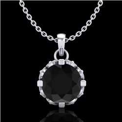 1.14 ctw Fancy Black Diamond Art Deco Stud Necklace 18k White Gold - REF-81K8Y