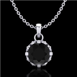 0.85 ctw Fancy Black Diamond Art Deco Stud Necklace 18k White Gold - REF-81F8M