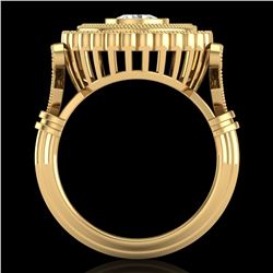 2.03 ctw VS/SI Diamond Solitaire Art Deco Ring 18k Yellow Gold - REF-270H2R