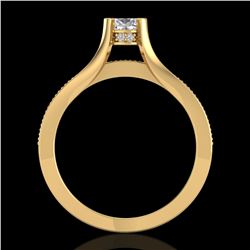 1.01 ctw Cushion Cut VS/SI Diamond Micro Pave Ring 18k Yellow Gold - REF-174N5F