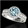 Image 1 : 2.1 ctw SI Certified Fancy Blue Diamond Solitaire Halo Ring 10k White Gold - REF-170K5Y