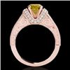 Image 2 : 1.5 ctw Certified SI Intense Yellow Diamond Antique Ring 10k Rose Gold - REF-211W4H