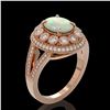 Image 2 : 3.93 ctw Certified Opal & Diamond Victorian Ring 14K Rose Gold - REF-149R3K